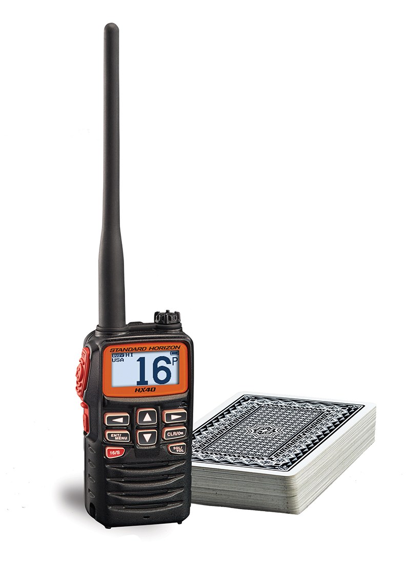 Standard VHF Radio, HX40, Handheld, 6 Watts, Noaa Weather Channels with Alert, Without GPS Capability, Oversized DOT Matrix Lcd Display, Black – HX40