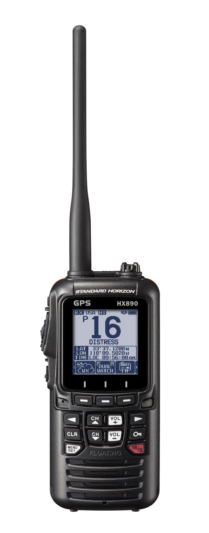 Standard VHF Radio, HX890, Handheld, United States/ Canadian/ International Channels, 6 Watts, Noaa Weather Channels with Alert – HX890BK