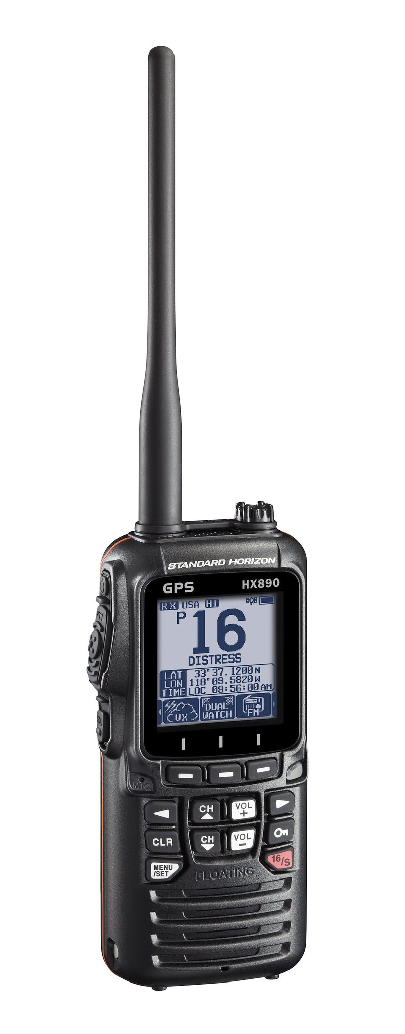 Standard VHF Radio, HX890, Handheld, United States/ Canadian/ International Channels, 6 Watts, Noaa Weather Channels with Alert – HX890BK