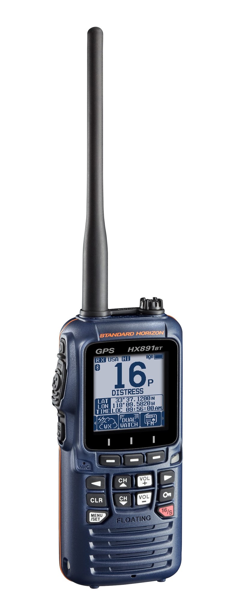 Standard VHF Radio, Handheld, United States/ Canadian/ International Channels, 6 Watt Power Output, Noaa Weather Channels with Alert – HX891BTNB