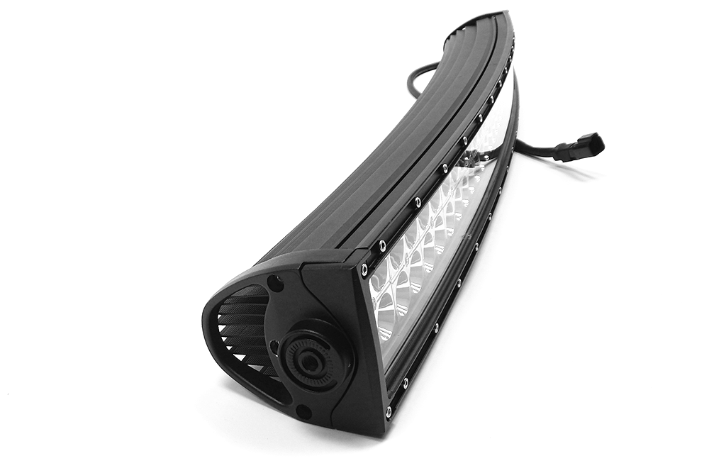 Southern Tru Light Bar, Chrome Series, LED, 30 Inch Curved Length, 60 Clear LED 3 Watt Bulbs, 180 Watt/ 15 Amp Draw, Dual Row – 74030
