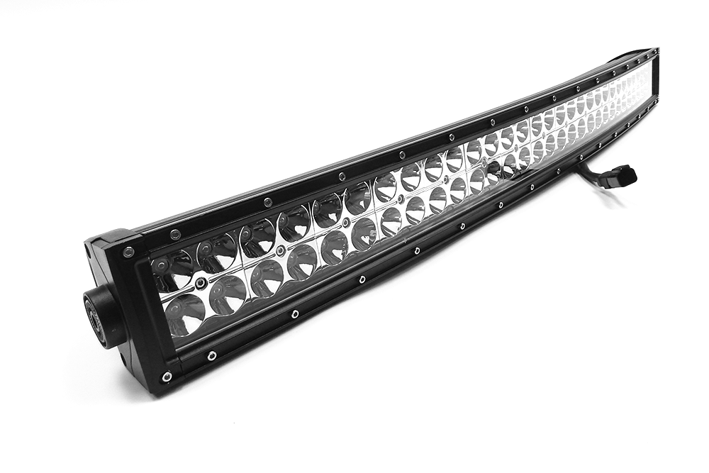 Southern Tru Light Bar, Chrome Series, LED, 30 Inch Curved Length, 60 Clear LED 3 Watt Bulbs, 180 Watt/ 15 Amp Draw, Dual Row – 74030