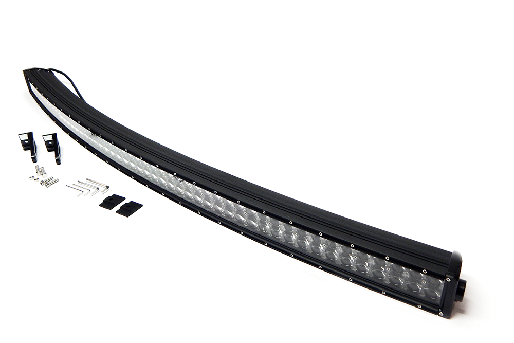 Southern Tru Light Bar, Chrome Series, LED, 52 Inch Length, Curved Dual Row, 100 Clear LED 3 Watt Bulbs, 300 Watt/ 25 Amp Draw – 74052