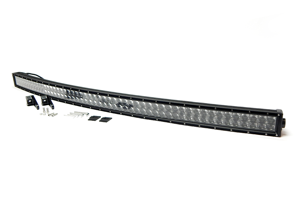 Southern Tru Light Bar, Chrome Series, LED, 52 Inch Length, Curved Dual Row, 100 Clear LED 3 Watt Bulbs, 300 Watt/ 25 Amp Draw – 74052