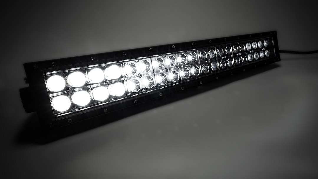 Southern Tru Light Bar, Chrome Series, LED Bulb, 20 Inch Length, Straight Dual Row, 40 Amber/ White LED 3 Watt Bulb, 120 Watt/ 10 Amp Draw – 77020