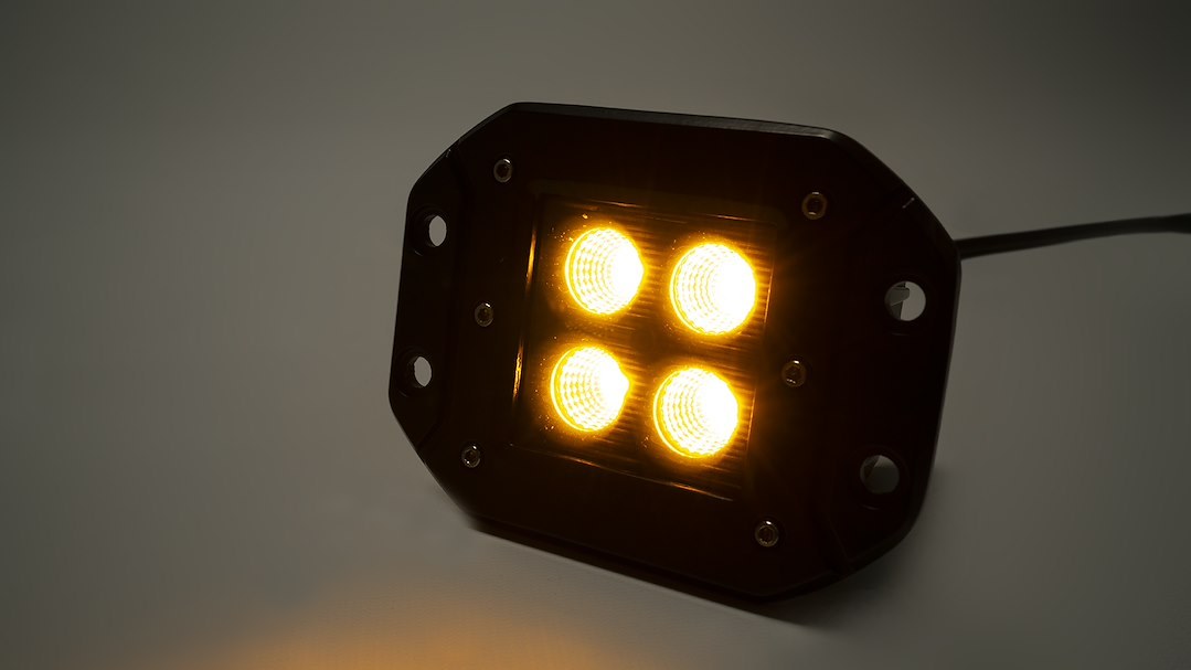 Southern Tru Driving/ Fog Light, Black Series, LED Bulb, 2 Inch Cube, 12 Watt White/ 6 Watt Amber, 1.3 Amp Draw, 90 Degree Flood Beam – 77915