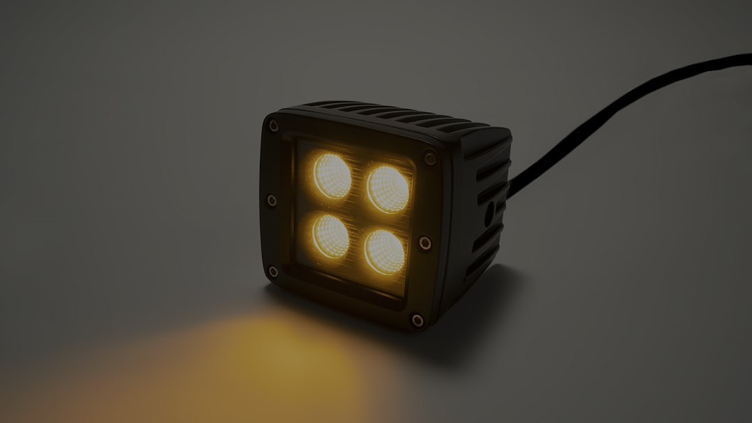 Southern Tru Driving/ Fog Light, Black Series, LED Bulb, 2 Inch Cube, 12 Watt White/ 6 Watt Amber, 1.3 Amp Draw, 8 Degree Spot Beam – 77916