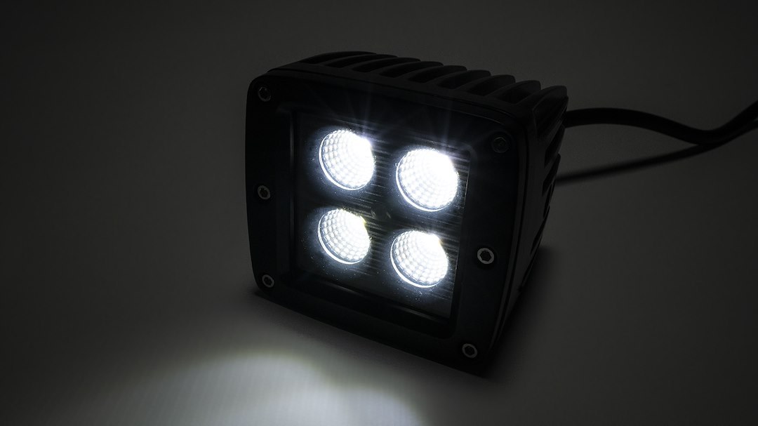 Southern Tru Driving/ Fog Light, Black Series, LED Bulb, 2 Inch Cube, 12 Watt White/ 6 Watt Amber, 1.3 Amp Draw, 8 Degree Spot Beam – 77916