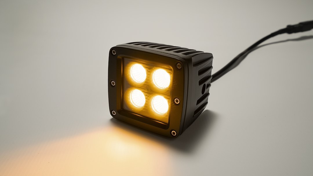 Southern Tru Driving/ Fog Light, Black Series, LED Bulb, 2 Inch Cube, 18 Watt/ 1.3 Amp Draw, 8 Degree Flood Beam, 1350 Lumens – 77916K