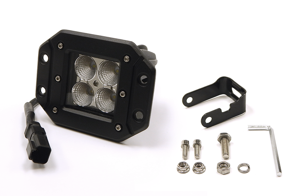 Southern Tru Driving/ Fog Light, Chrome Series, LED Bulb, 4 Clear LED 4 Watt Bulb, 3 Inch Cube, 16 Watt/ 1.3 Amp Draw, 90 Degree Flood Beam – 79910