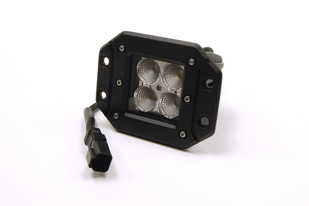 Southern Tru Driving/ Fog Light, Chrome Series, LED Bulb, 4 Clear LED 4 Watt Bulb, 3 Inch Cube, 16 Watt/ 1.3 Amp Draw, 90 Degree Flood Beam – 79910