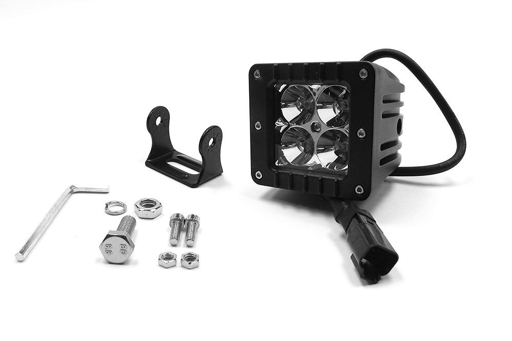 Southern Tru Driving/ Fog Light, Chrome Series, LED Bulb, 4 Clear LED 4 Watt Bulb, 3 Inch Cube, 16 Watt/ 1.3 Amp Draw, 8 Degree Spot Beam – 79911
