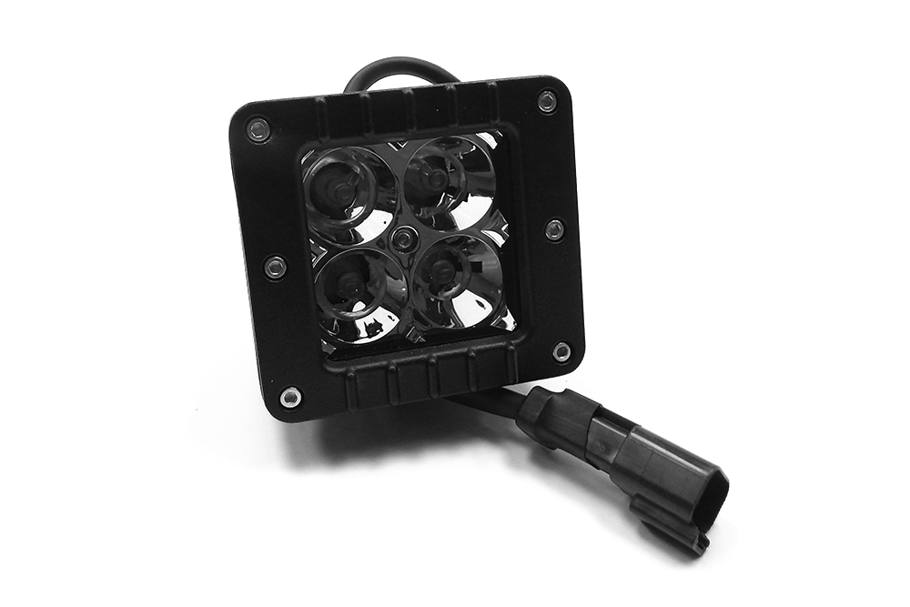 Southern Tru Driving/ Fog Light, Chrome Series, LED Bulb, 4 Clear LED 4 Watt Bulb, 3 Inch Cube, 16 Watt/ 1.3 Amp Draw, 8 Degree Spot Beam – 79911