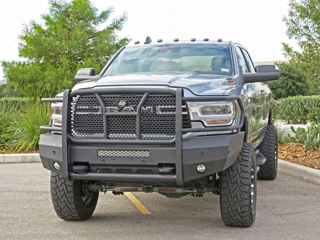Steelcraft Bumper, Elevation, One Piece Design, Mounting Hardware Included, With Grille Guard, With Removable Grille, Without Winch Mount – 60-12280C