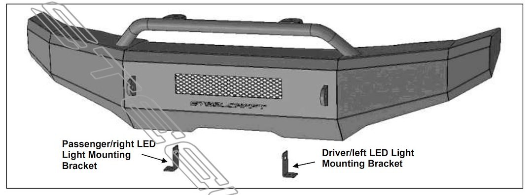 Steelcraft Bumper, Overlay, One Piece Design, Mounting Hardware Included, With Bull Bar, Without Winch Mount, With D-Ring Mounts – 70-2010