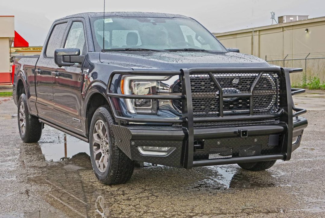 Steelcraft Bumper, HD Replacement, One Piece Design, Mounting Hardware Included, With Grille Guard, With Punch Plate Grille – HD11430RCC
