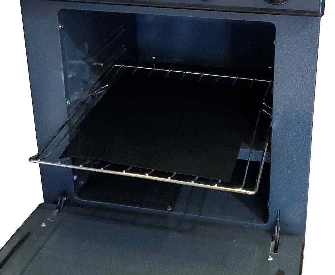 Stove Wrap Stove Top and Oven Protector, For Suburban Triangle 3 Burner Stove, Black, Pre-Cut Teflon Coated Fiberglass Fabric – SWRV400