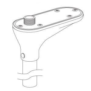 Seaview Navigation Light Mount, For Use with Navigation Light and GPS Navigation System Antenna, Universal Top Mount, White – LTB-U1A