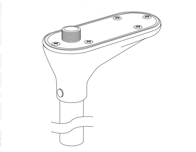 Seaview Navigation Light Mount, For Use with Navigation Light and GPS Navigation System Antenna, Universal Top Mount, White – LTB-U1A