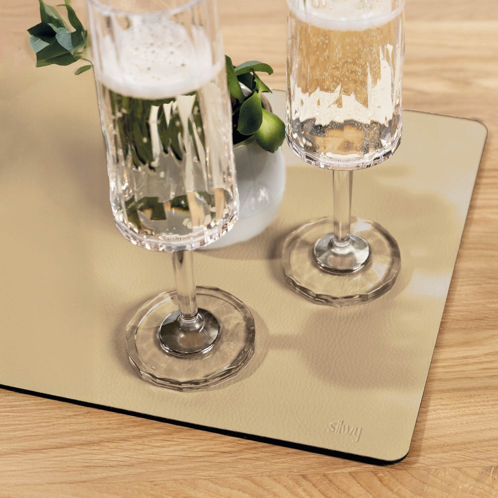Silwy Magnet Shelf Mat, 14.17 Inch Length X 10.6 Inch Width X 0.07 Inch Thick, Metal Nano Gel with Leather Coating, Beige – MBE00-1110-1