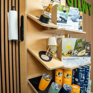 Silwy Magnet Point of Purchase Display, Silwy Products, Wooden, 23.62 Inch Length X 23.62 Inch Width X 86.61 Inch Height, Brown, Large Size – POS-LA-1