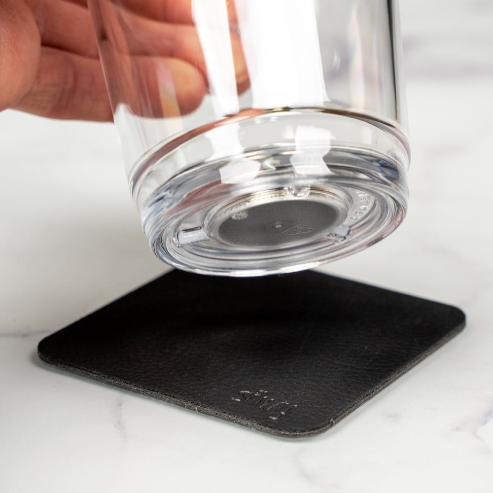 Silwy Magnet Drinking Glass, Classic, Magnetic Glass, Clear, Plastic, 8.5 Ounce, Bpa Free, Set of 2, Integrated Magnet Base – S025-0501-2
