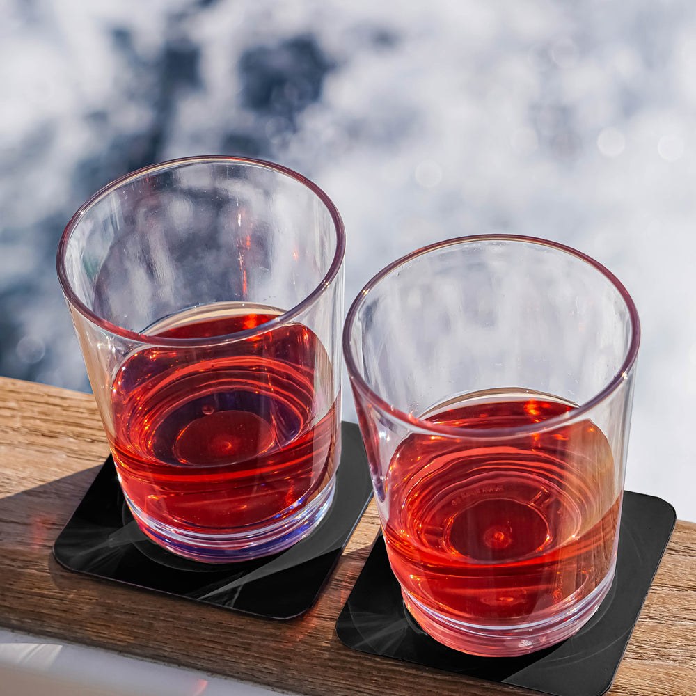Silwy Magnet Drinking Glass, Classic, Magnetic Glass, Clear, Plastic, 8.5 Ounce, Bpa Free, Set of 2, Integrated Magnet Base – S025-0501-2