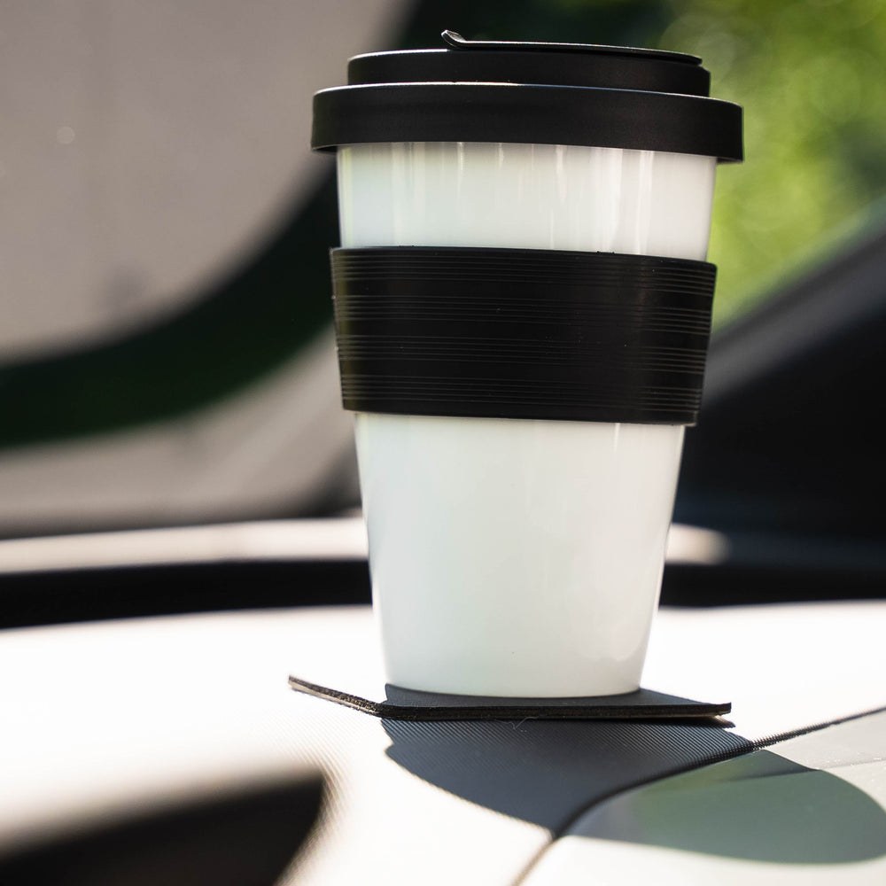 Silwy Magnet Travel Mug, To-Go-Cup, 12 Ounce Capacity, Vacuum Lid, Non Insulated, Without Handle, White, Porcelain – S038-1403-1-B