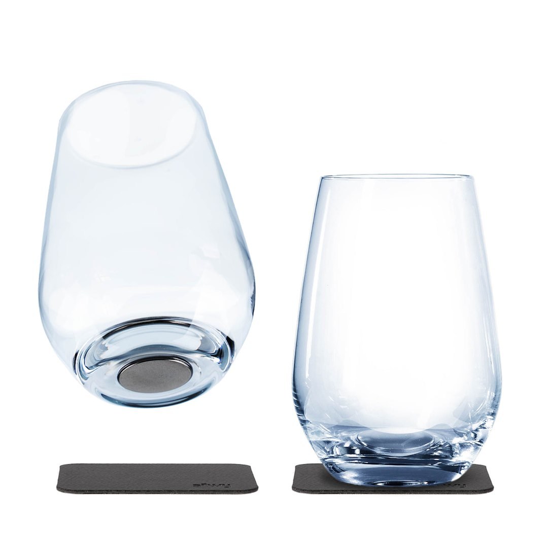 Silwy Magnet Drinking Glass, Longdrink, Magnetic Juice Glass, Clear, 13.5 Ounce Capacity, Bpa Free, Scratch- Resistant, Set of 2 – S040-1304-2