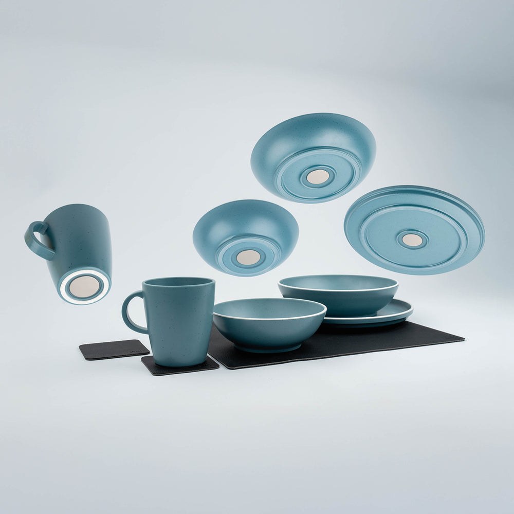 Silwy Magnet Dish Set, Dolomit, 11 Piece Set, Sandstone Pattern, Blue, Plastic, Integrated Magnet Base – SYBR-KGS-11-B