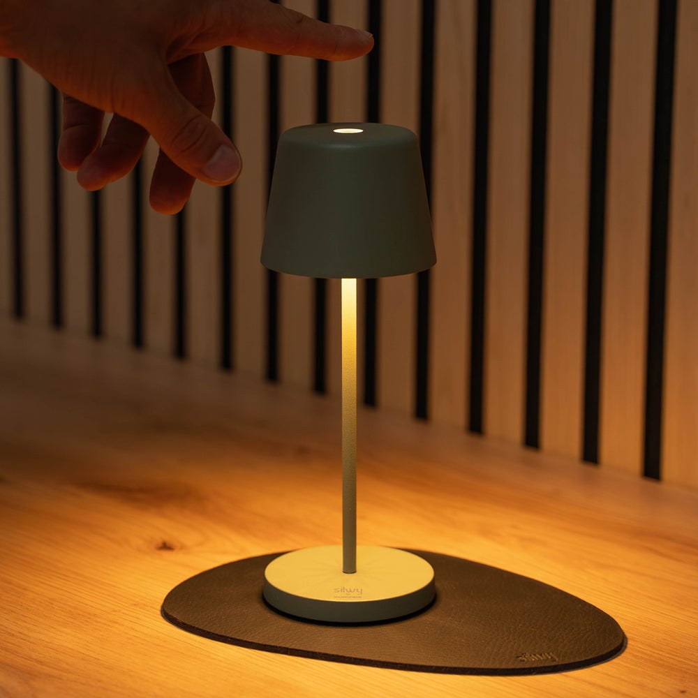 Silwy Magnet Interior Light, Monaco, Magnetic LED Light, Table/ Wall Mount, 3 Inch Diameter X 7.9 Inch Height, Olive Green – SYSO-2024-S3