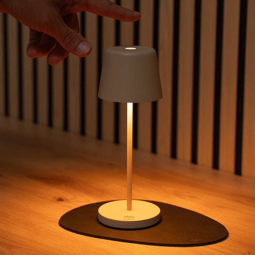 Silwy Magnet Interior Light, Monaco, Magnetic LED Light, Table/ Wall Mount, 3 Inch Diameter X 7.9 Inch Height, Sand, Battery Powered – SYSO-2024-S4