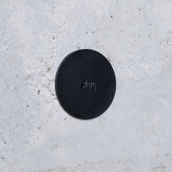 Silwy Magnet Beverage Coaster, Round, 2-1/2 Inch Diameter, Black, Metal Nano Gel, Without Coaster Holder, For Magnetic Hooks/ Pins – U000-03GA-4