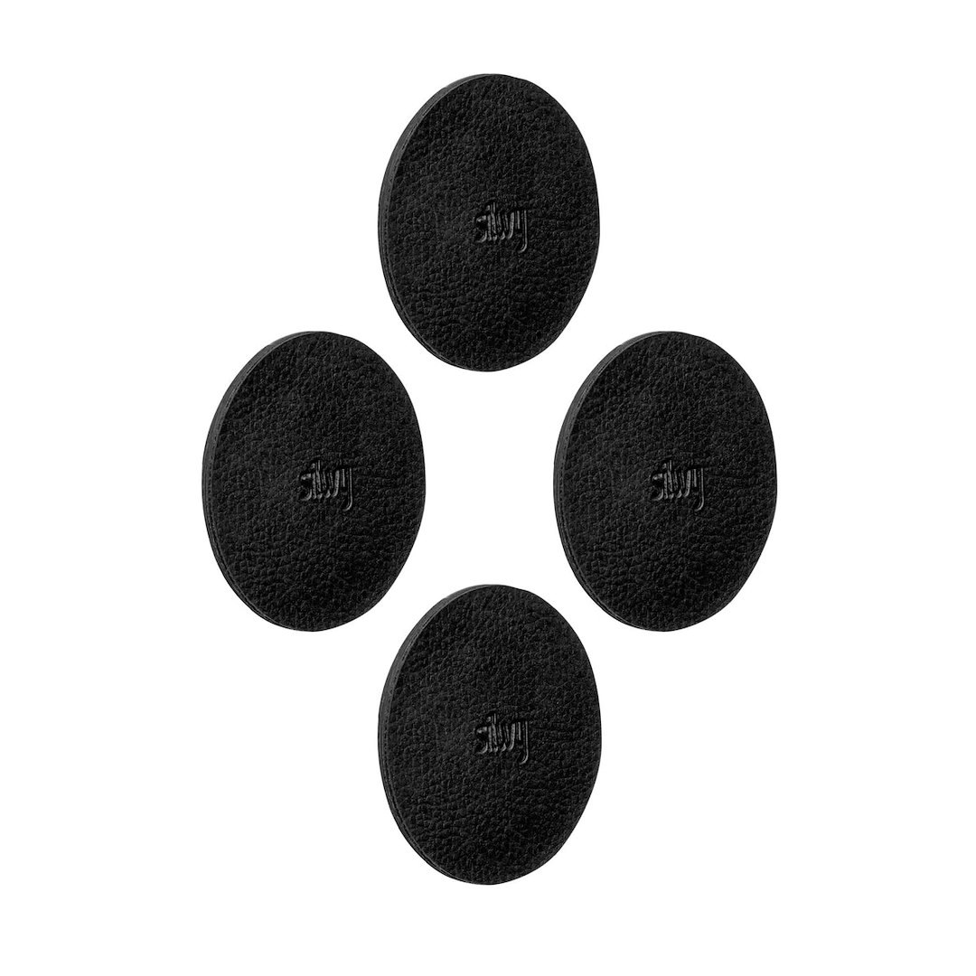 Silwy Magnet Beverage Coaster, Round, 2 Inch Diameter, Black, Metal Nano Gel, Without Coaster Holder, For Magnetic Hooks/ Pins, Set of 4 – U000-03KA-4