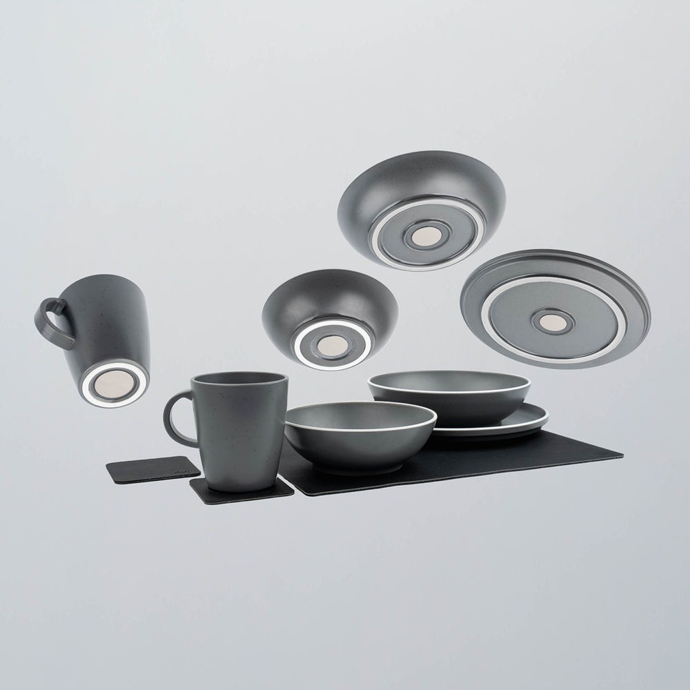 Silwy Magnet Dish Set, Dolomit, 11 Piece Set, Sandstone Pattern, Dark Gray, Plastic, Integrated Magnet Base – SYBR-KGS-11-A