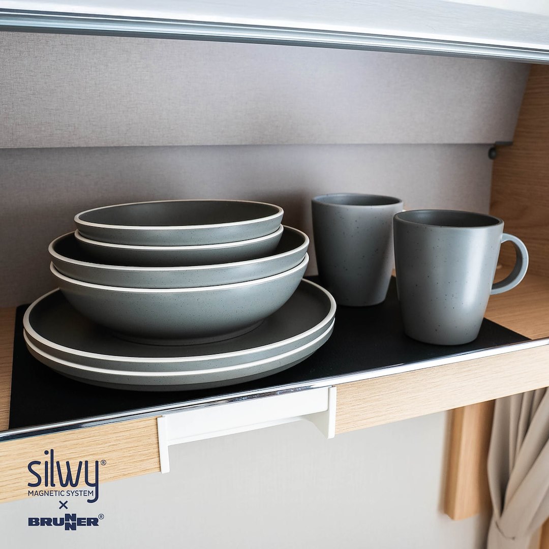 Silwy Magnet Dish Set, Dolomit, 11 Piece Set, Sandstone Pattern, Dark Gray, Plastic, Integrated Magnet Base – SYBR-KGS-11-A