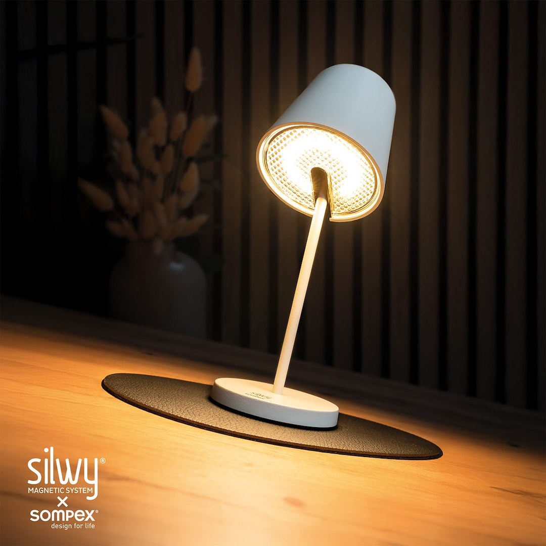 Silwy Magnet Interior Light, Portofino, Magnetic LED Light, Table/ Wall Mount, 3 Inch Diameter X 7.9 Inch Height, White – SYSO-2024-W2