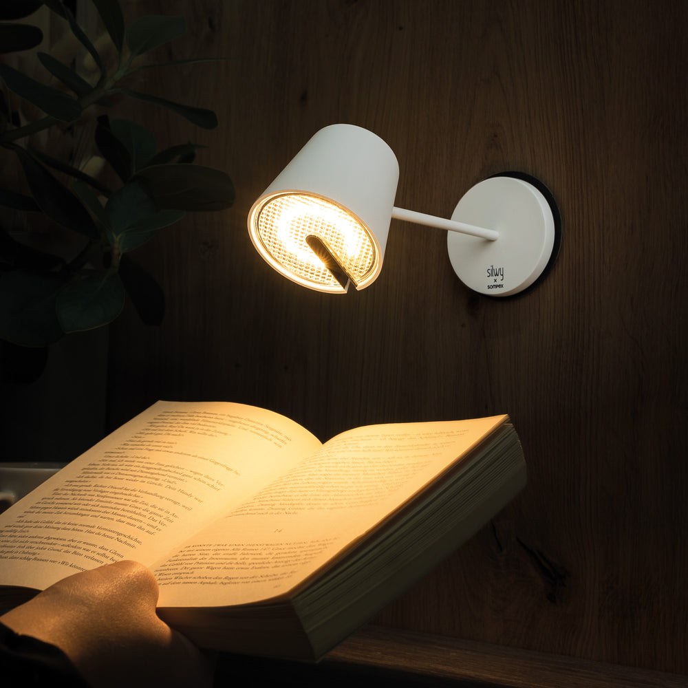 Silwy Magnet Interior Light, Portofino, Magnetic LED Light, Table/ Wall Mount, 3 Inch Diameter X 7.9 Inch Height, White – SYSO-2024-W2