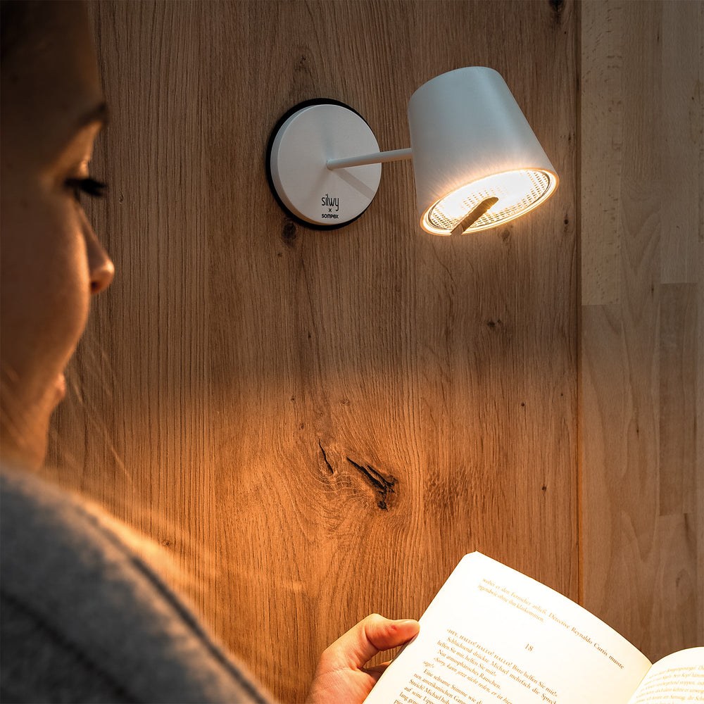 Silwy Magnet Interior Light, Portofino, Magnetic LED Light, Table/ Wall Mount, 3 Inch Diameter X 7.9 Inch Height, White – SYSO-2024-W2