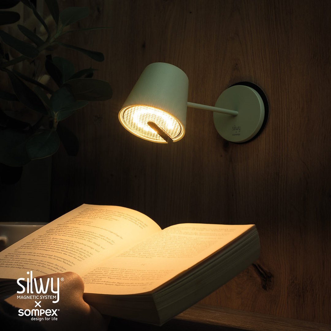 Silwy Magnet Interior Light, Portofino, Magnetic LED Light, Table/ Wall Mount, 3 Inch Diameter X 7.9 Inch Height, Olive Green – SYSO-2024-W3
