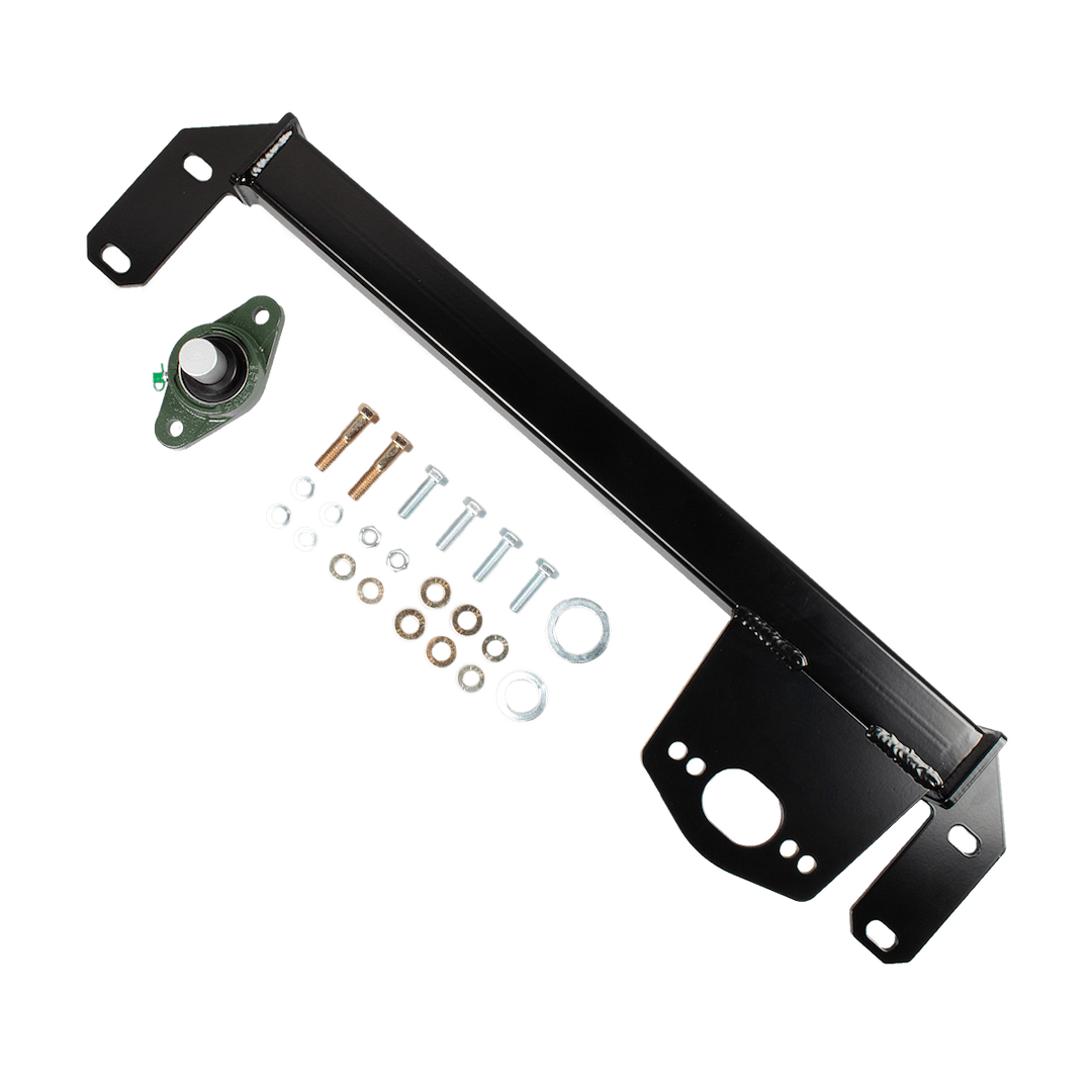 Synergy Steering Gear Box Brace, Heavy Duty, Black, Steel, With Pitman Arm Stud/ Pillow Bearing/ Installation Hardware – 8557-04
