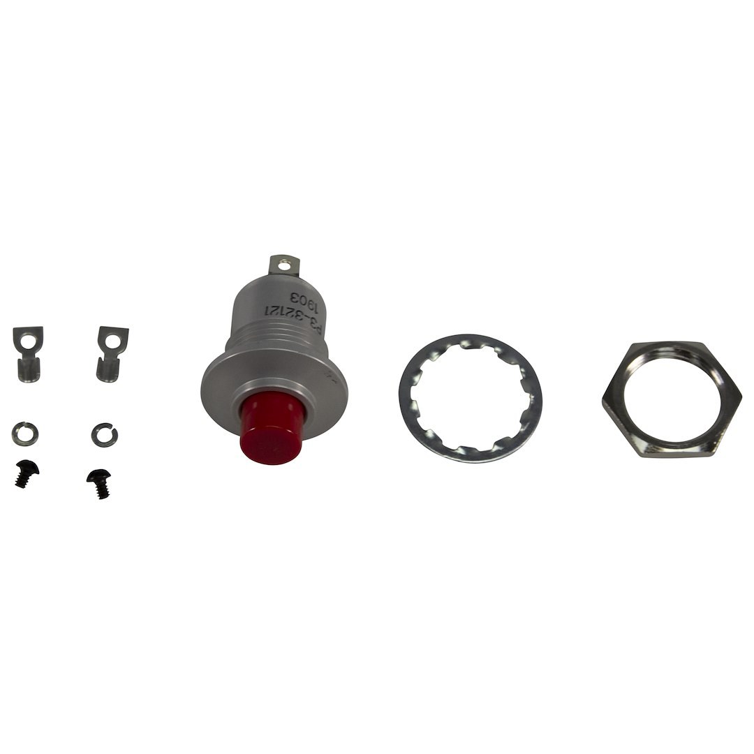 Tci Push Button Switch, Drag Race, Microswitch, Bulkhead Mount, 5/8 Inch Fine Thread, 10 Amp, No Cord – 387600
