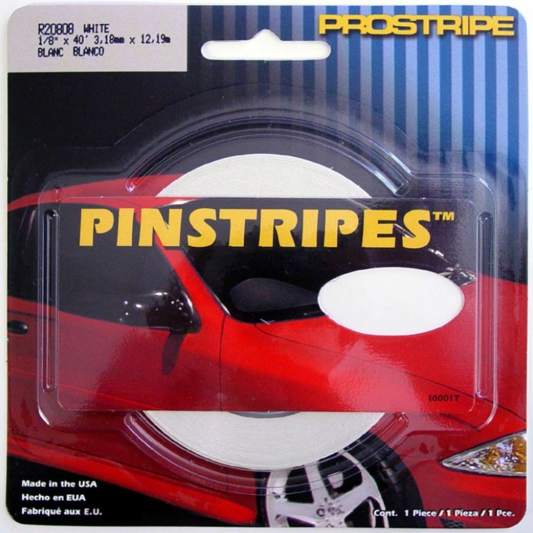 Trimbrite Pinstripe Tape, Prostripe ®, 1/8 Inch Solid Stripe, White, 40 Foot Length – R20808