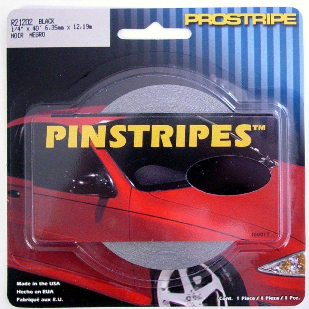 Trimbrite Pinstripe Tape, Prostripe ®, 1/4 Inch Solid Stripe, Black, 40 Foot Length – R21202