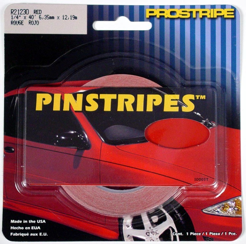 Trimbrite Pinstripe Tape, Prostripe ®, 1/4 Inch Solid Stripe, Tomato Red, 40 Foot Length – R21230