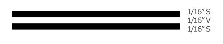 Trimbrite Pinstripe Tape, Prostripe ®, 3/16 Inch Double Stripe (two 1/16 Inch Stripes with 1/16 Inch Space, Black, 40 Foot Length – R31002