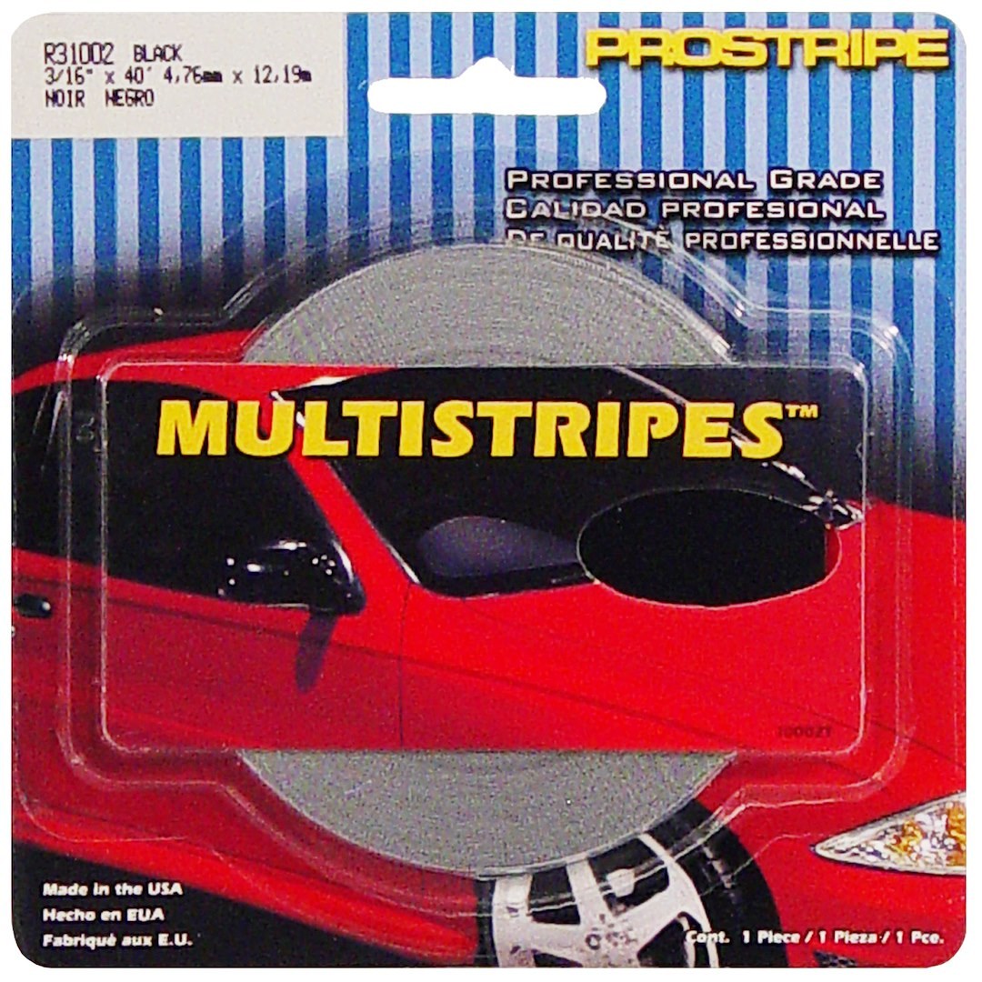 Trimbrite Pinstripe Tape, Prostripe ®, 3/16 Inch Double Stripe (two 1/16 Inch Stripes with 1/16 Inch Space, Black, 40 Foot Length – R31002