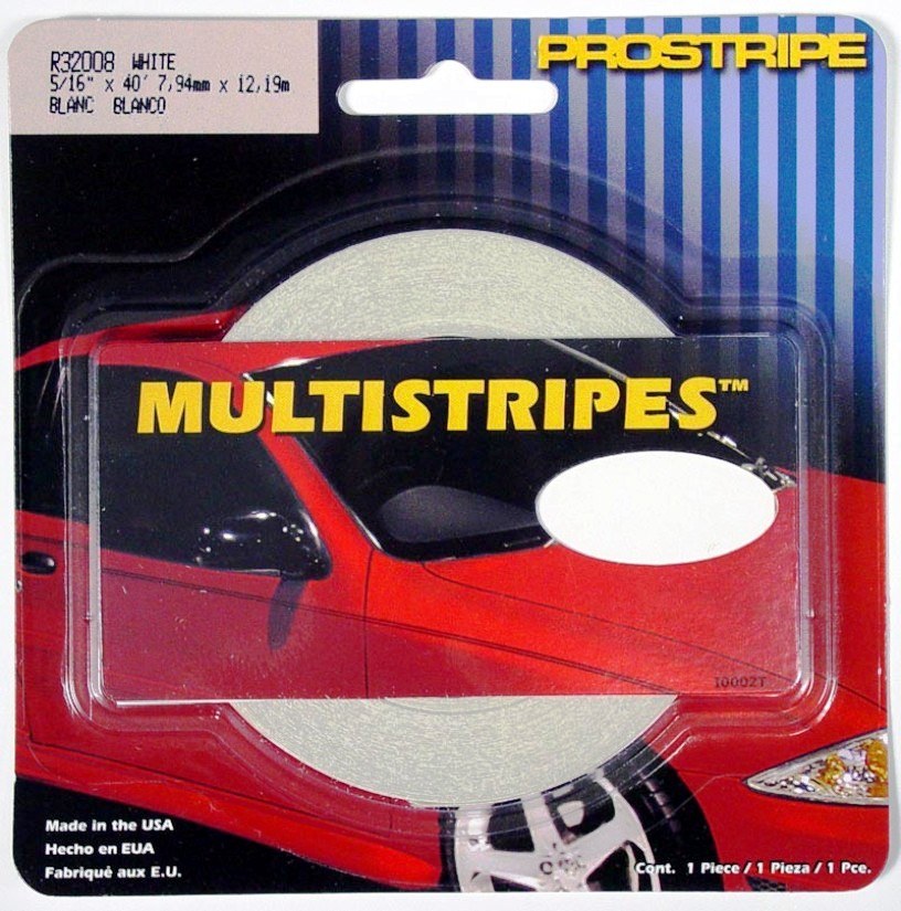 Trimbrite Pinstripe Tape, Prostripe ®, 5/16 Inch Double Stripe (one 1/16 Inch Stripe with One 1/8 Inch Stripe with One 1/8 Inch Spacer, White – R32008