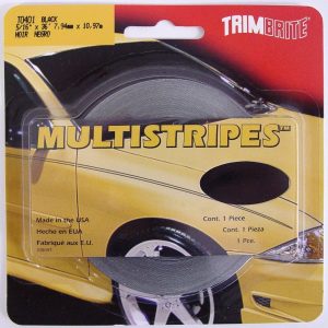 Trimbrite Pinstripe Tape, 5/16 Inch Multistripe, Black, 36 Foot Length – T0401
