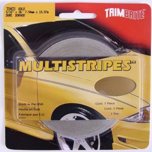 Trimbrite Pinstripe Tape, 5/16 Inch Multistripe, Gold, 36 Foot Length – T0403